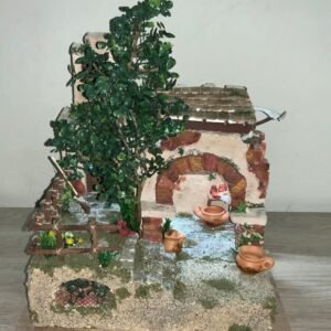 Pesebre con patio, casa y portal