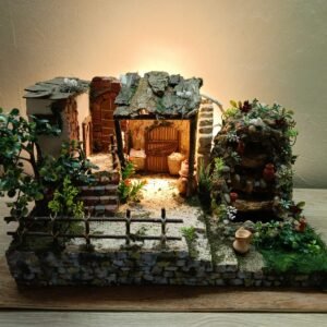 pesebre con fuente y choza