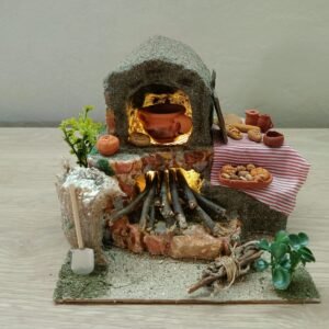 horno tradicional de leña con mesón