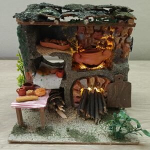 horno de leña con mesa y  compartimentos