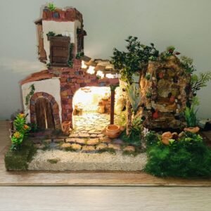 posada con balcón y fuente